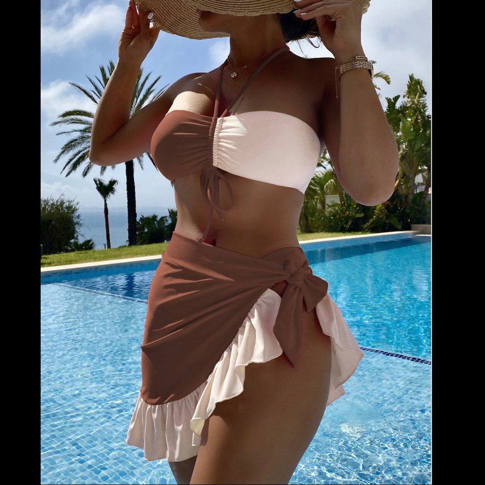 Colorblock three pieces set brown/cream Sep sale